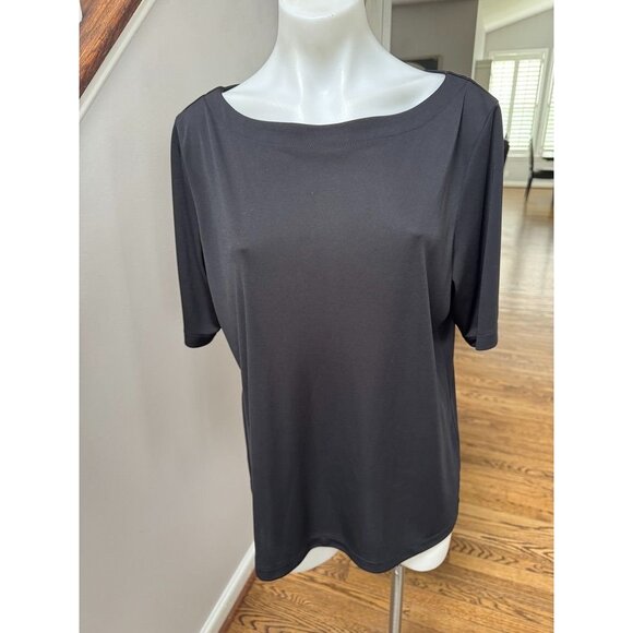 Marina Rinaldi Black Made in Italy Blouse Size Medium - Picture 1 of 3